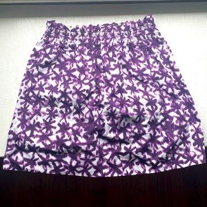 J. Crew white and purple skirt